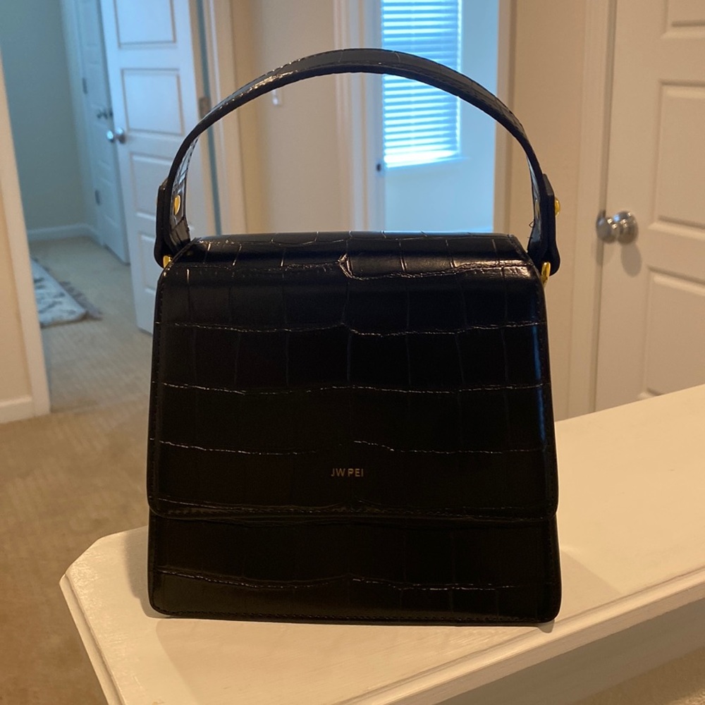 JW PEI Women's FAE Vegan Leather Handbag - Black Croc